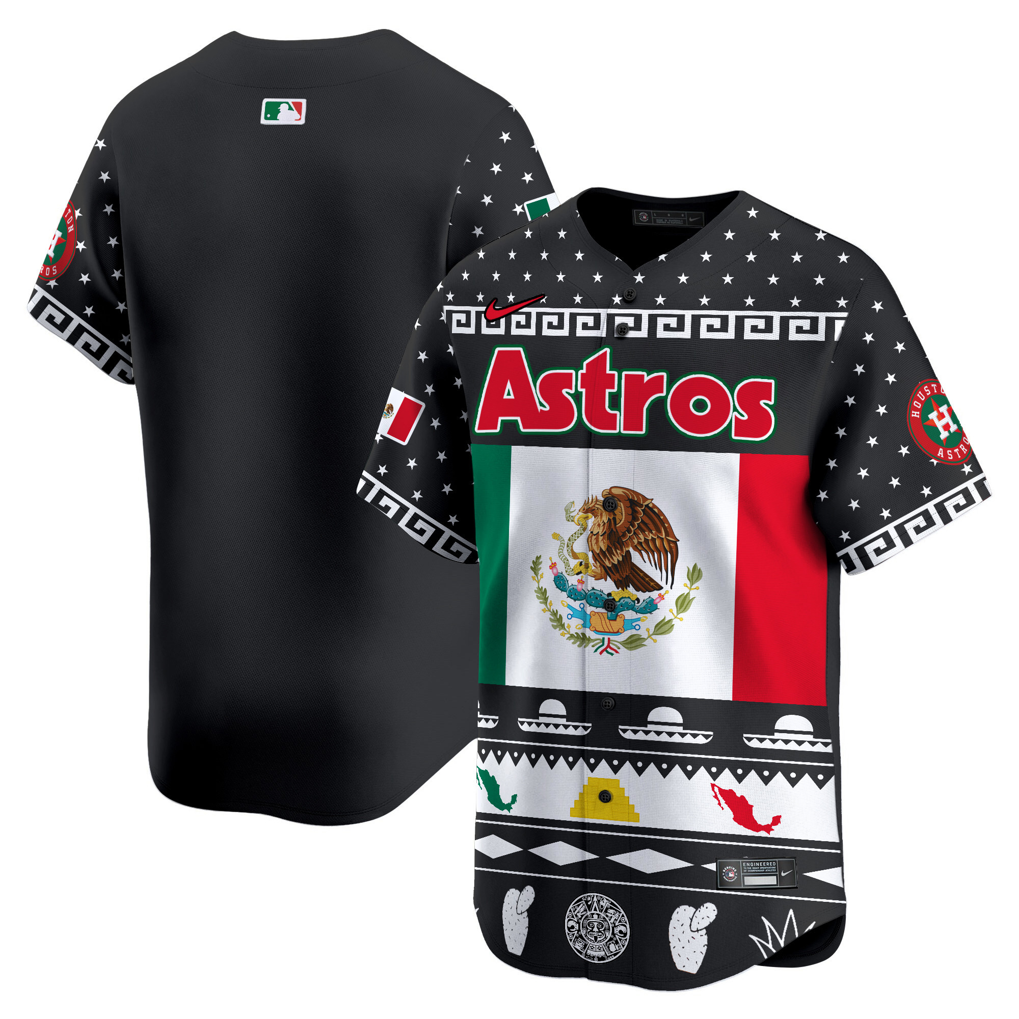 Men Houston Astros Mexico Aztec Vapor Premier Limited Jersey V2 - Printed