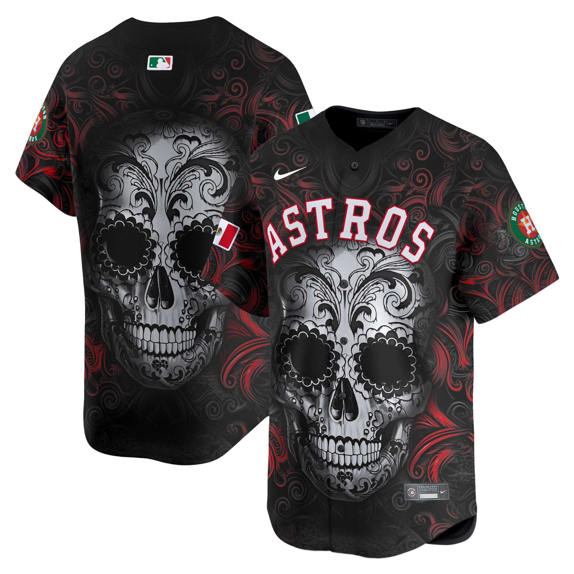 Men Houston Astros Mexico Dia de los Muertos Vapor Premier Limited Jersey - Printed