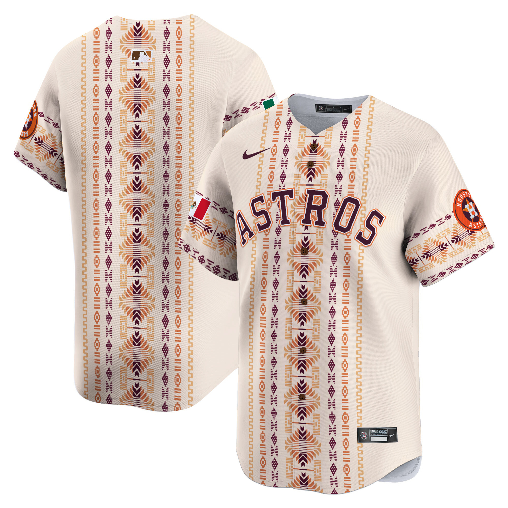 Men Houston Astros Mexico Traditional Style Vapor Premier Limited Jersey - Printed