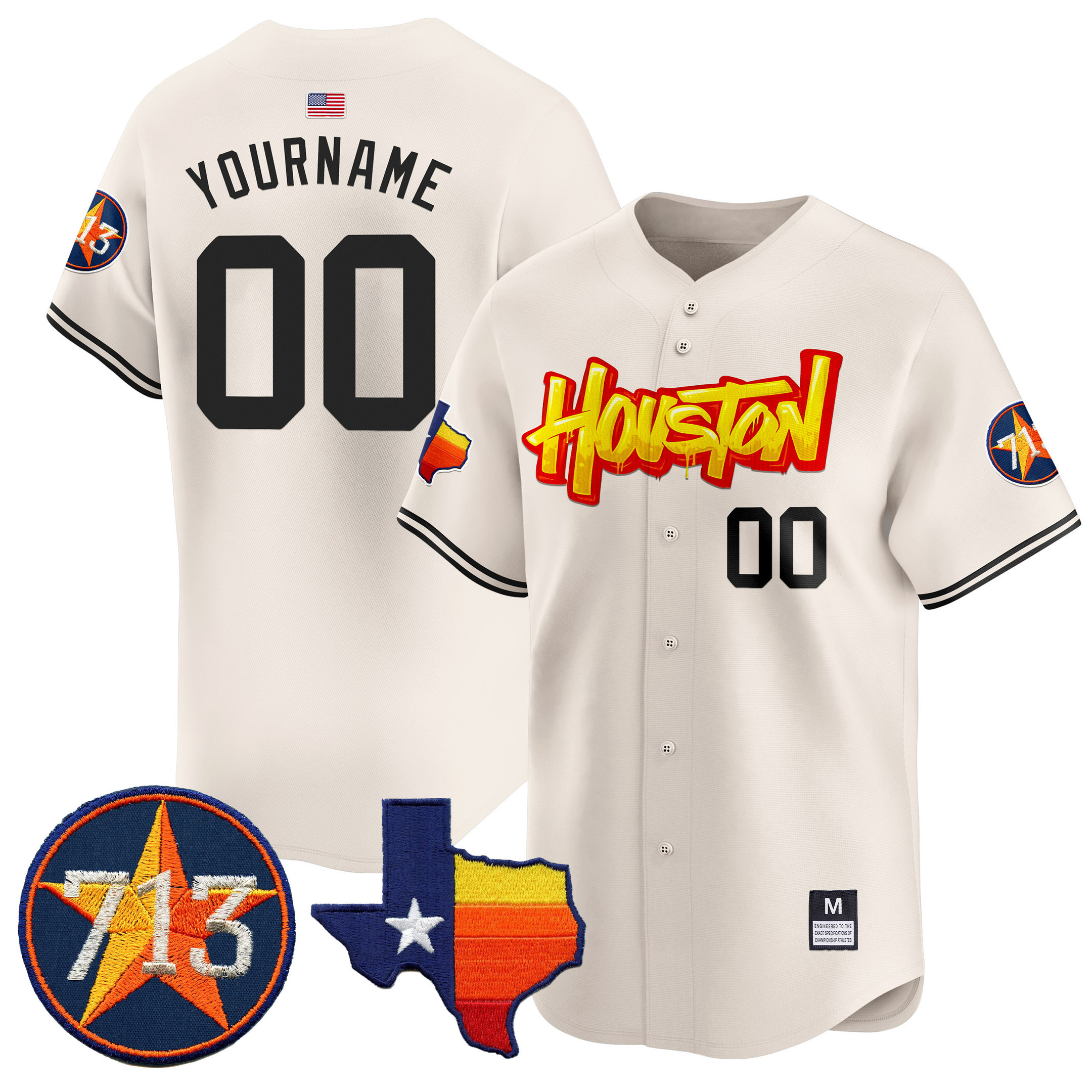 Men Houston Astros Vapor Premier Limited Cream Jersey - All Stitched