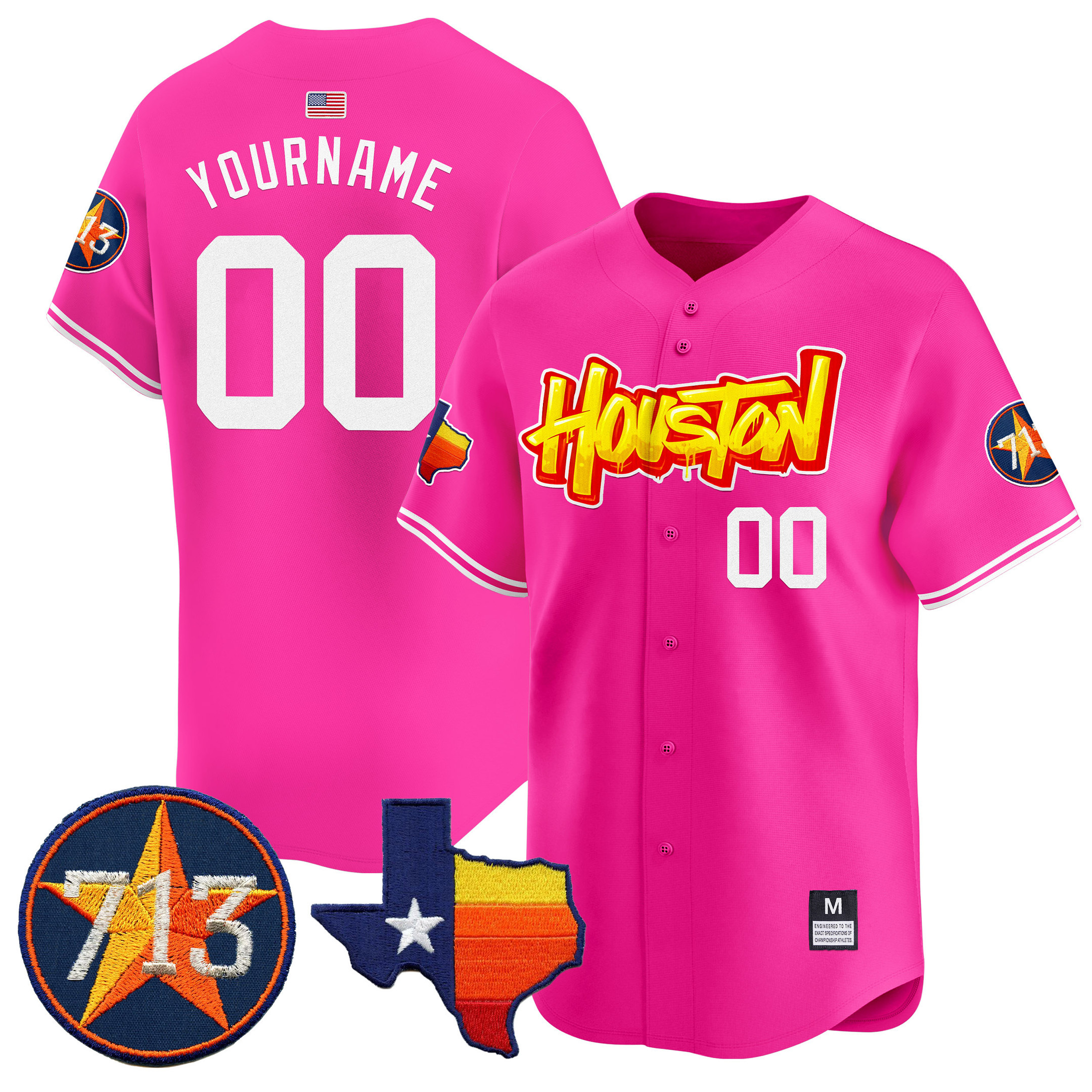 Men Houston Astros Vapor Premier Limited Pink Jersey - All Stitched