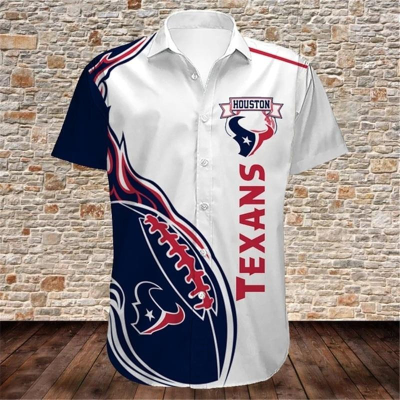 Men is Houston Texans Fireball Hawaiian Shirt