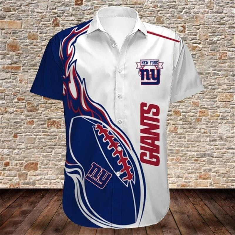Men is New York Giants Fireball Hawaiian Shirt