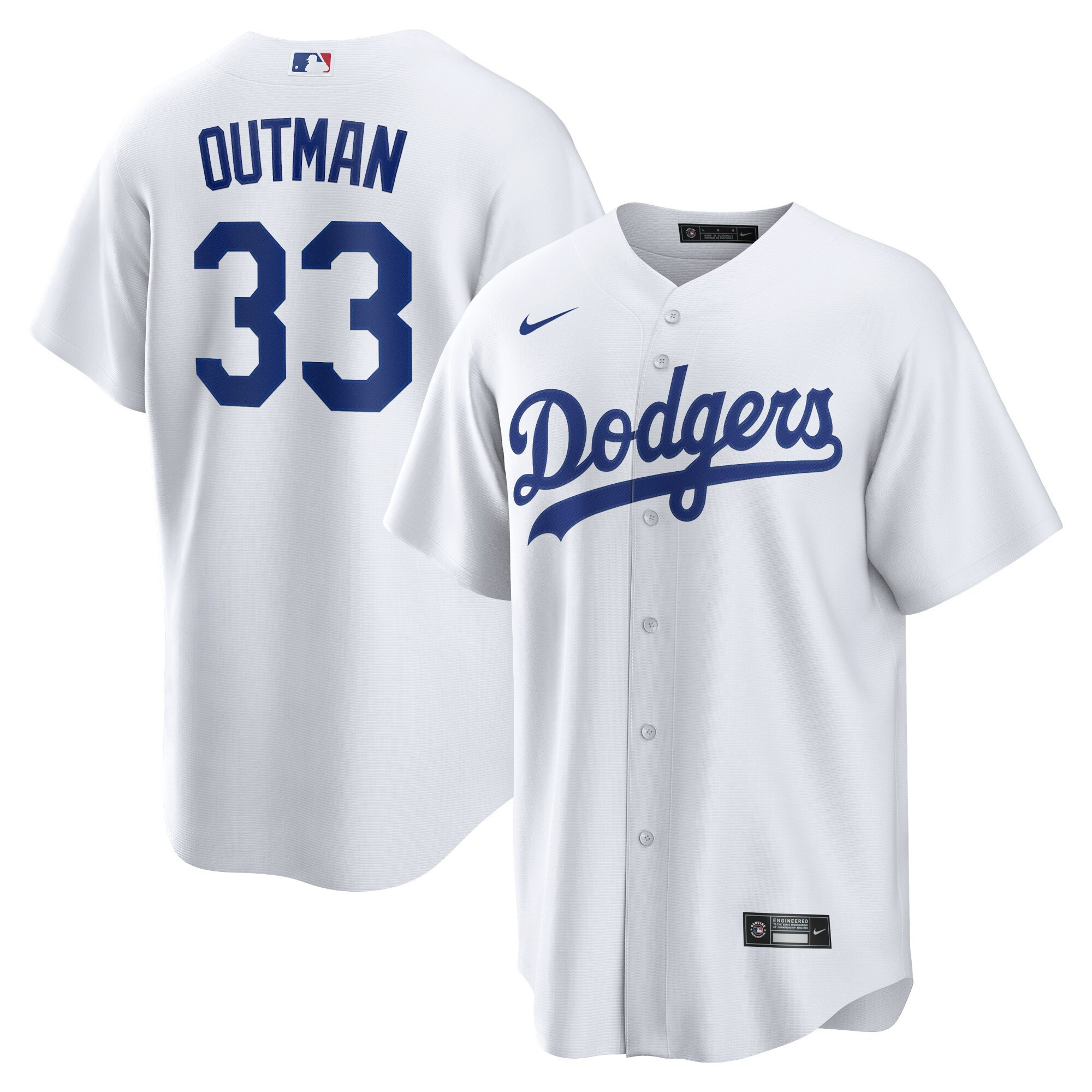 Men James Outman Los Angeles Dodgers White Cool Base Jersey - All Stitched