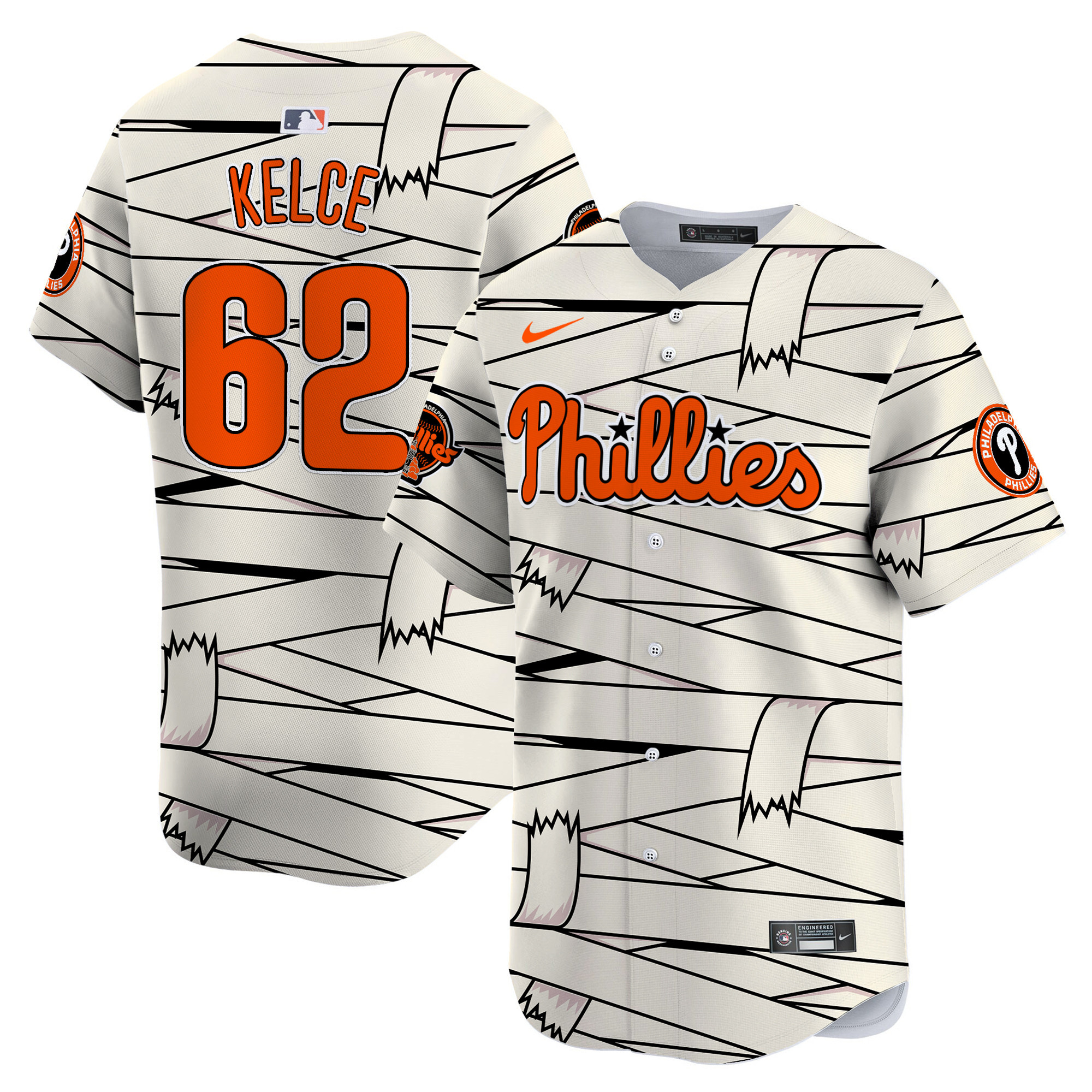 Men Jason Kelce Philadelphia Phillies Halloween Vapor Premier Limited Jersey - Printed