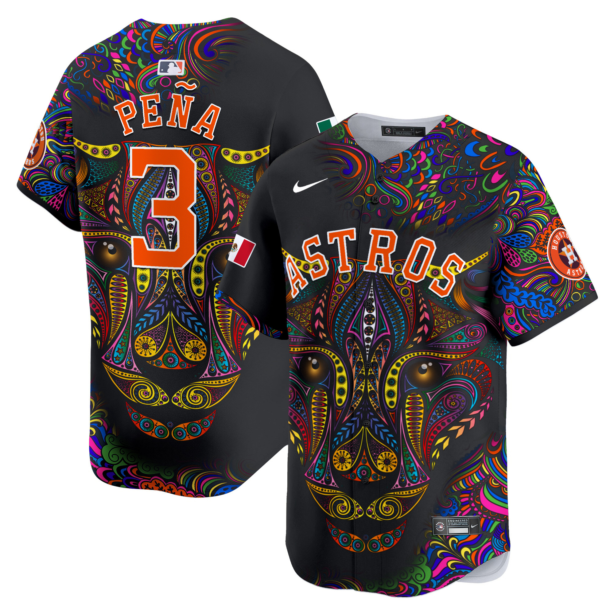 Men Jeremy Pena Houston Astros Leopard Mexico Vapor Premier Limited Jersey - Printed