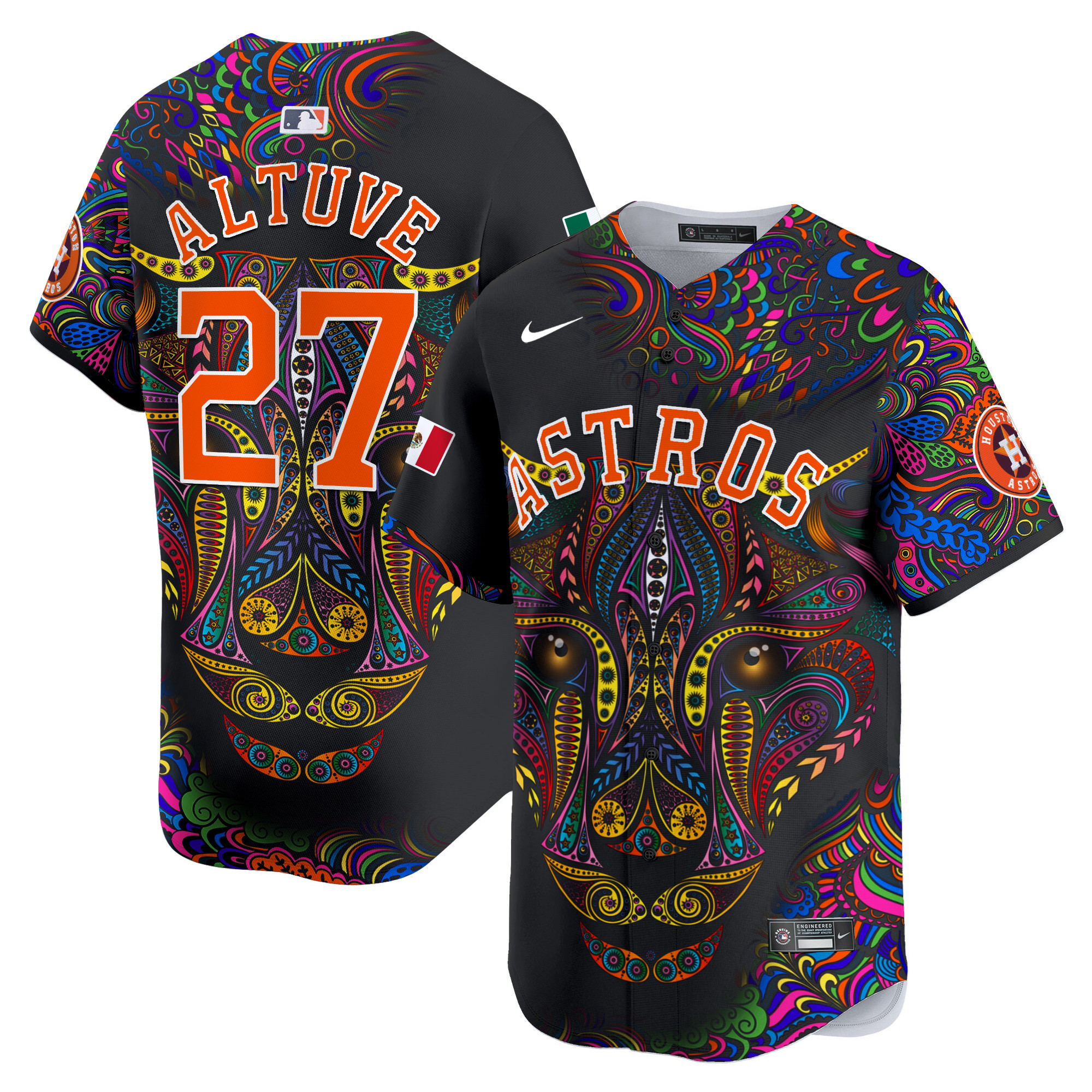 Men JosÈ Altuve Houston Astros Leopard Mexico Vapor Premier Limited Jersey - Printed