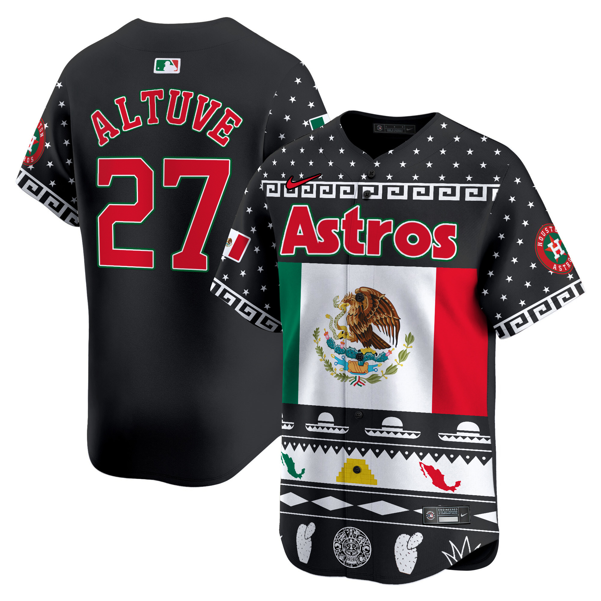 Men JosÈ Altuve Houston Astros Mexico Aztec Vapor Premier Limited Jersey V2 - Printed
