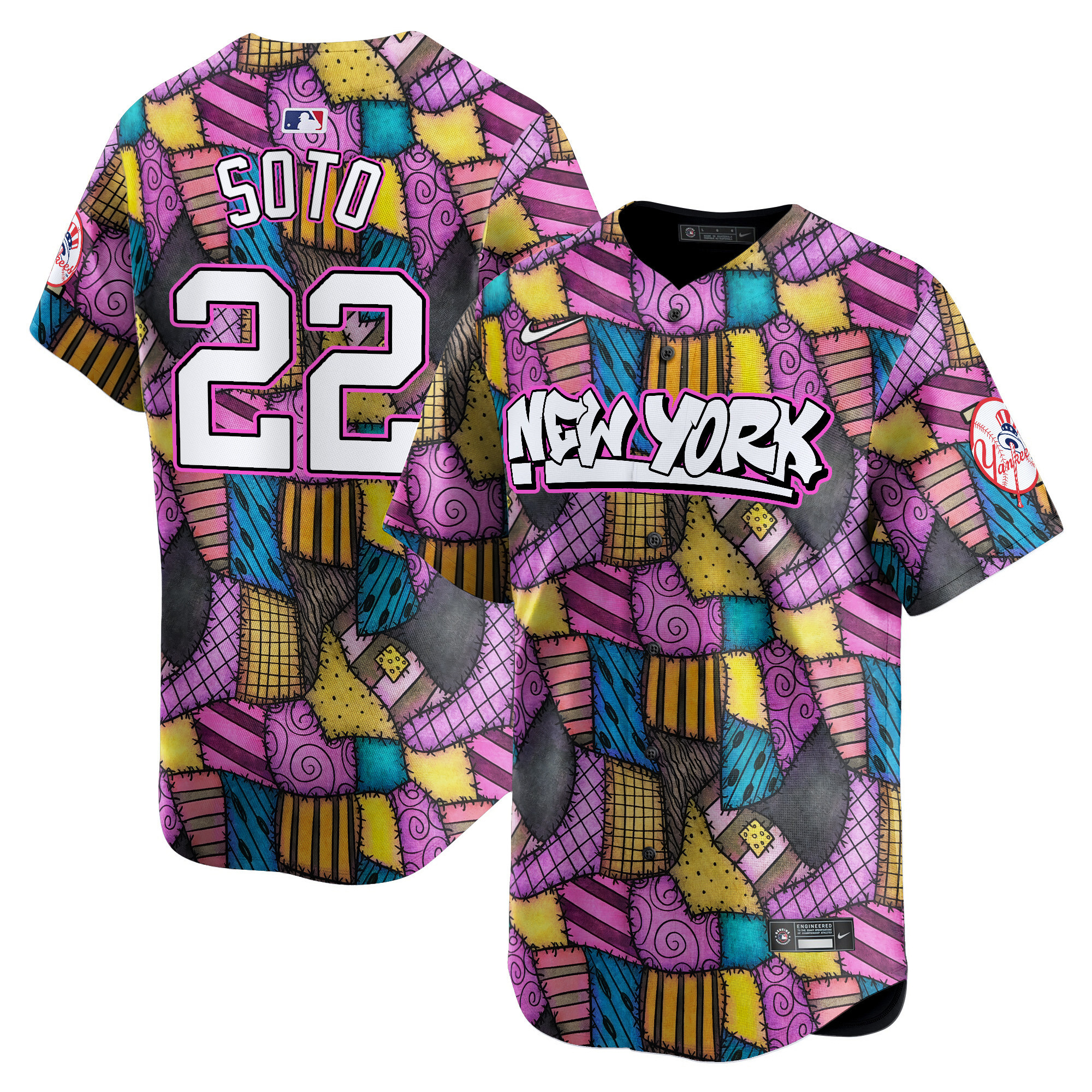 Men Juan Soto New York Yankees Patchwork Scraps Style Vapor Premier Limited Jersey - Printed