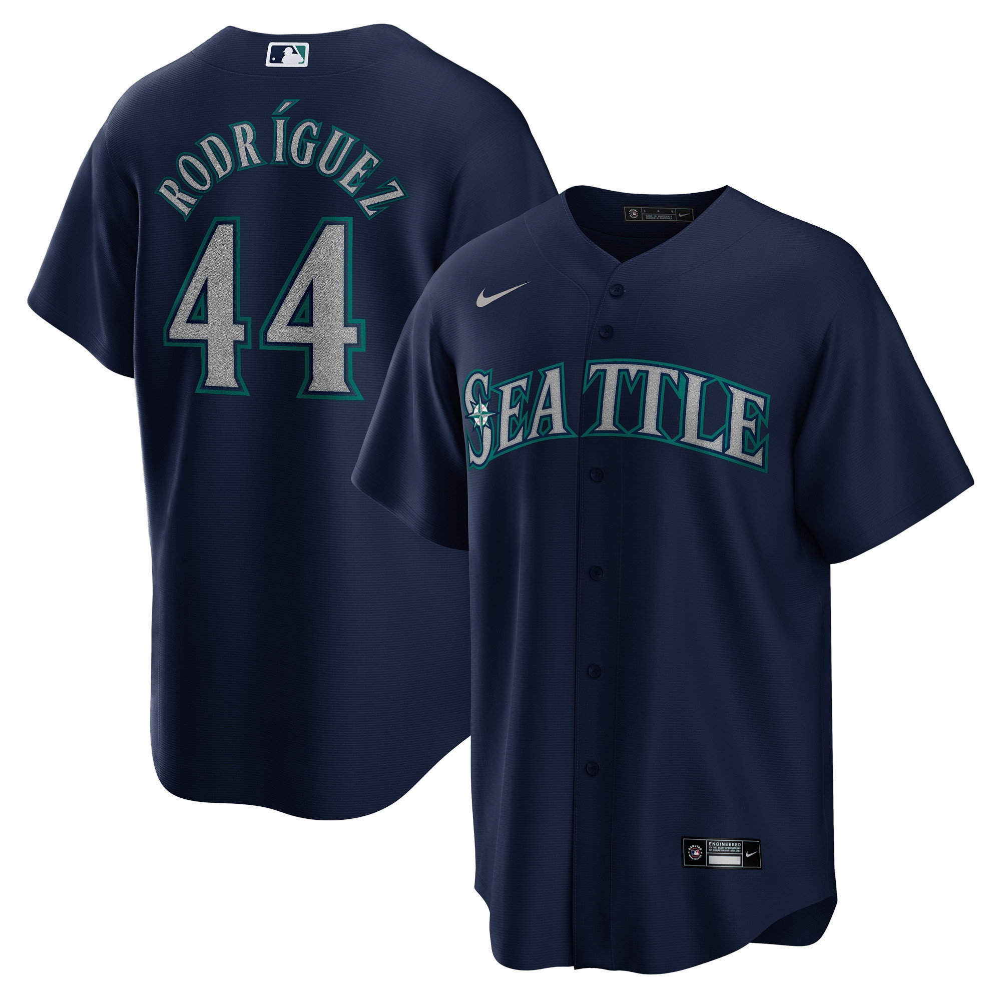 Men Julio Rodriguez Seattle Mariners Cool Base Jersey - Navy - All Stitched