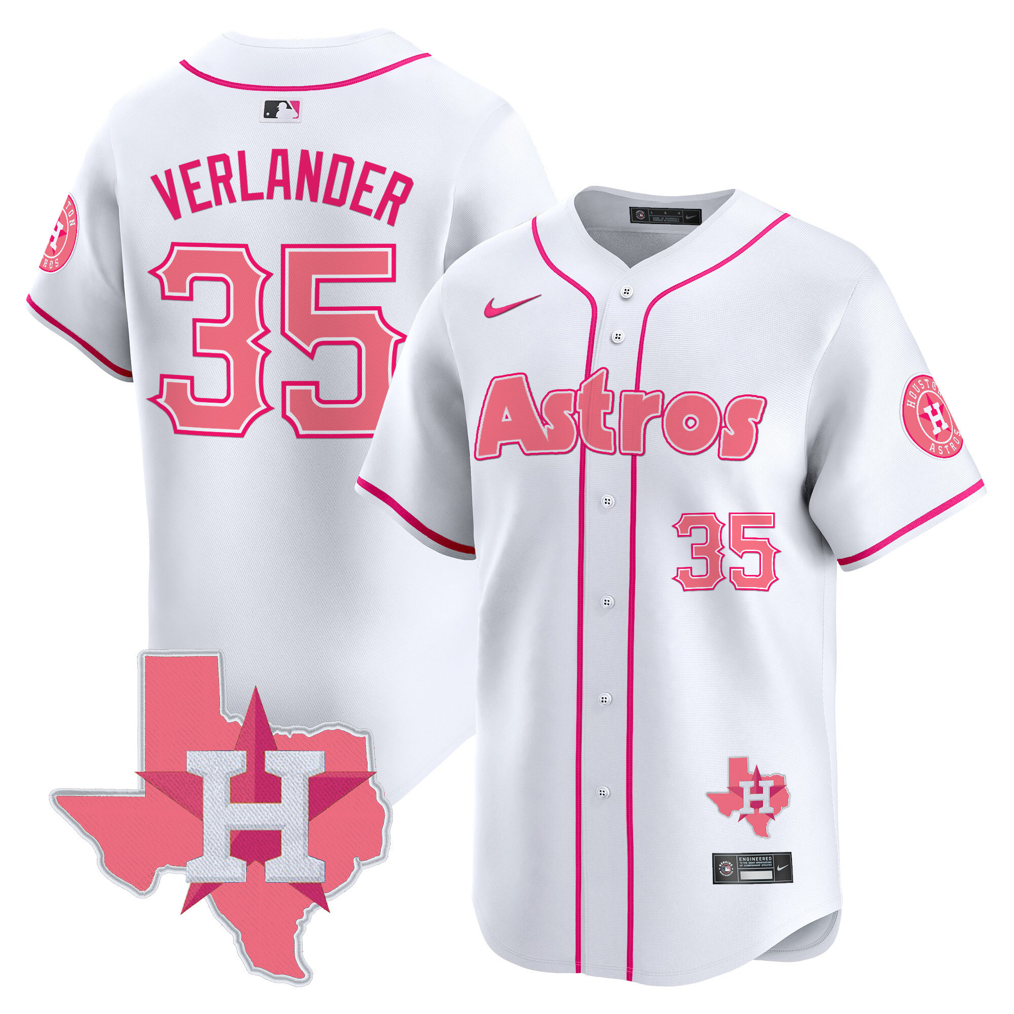 Men Justin Verlander Unisex Houston Astros Bubblegum Pink Vapor Premier Limited Jersey V3 - All Stitched