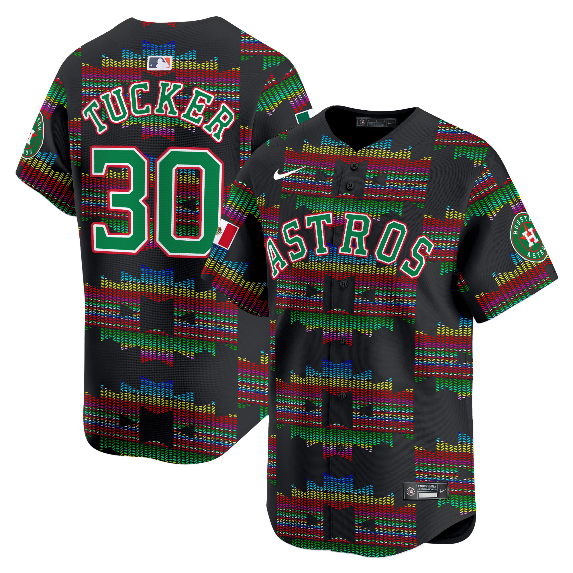 Men Kyle Tucker Houston Astros Mexico Serape Style Vapor Premier Limited Jersey - Printed