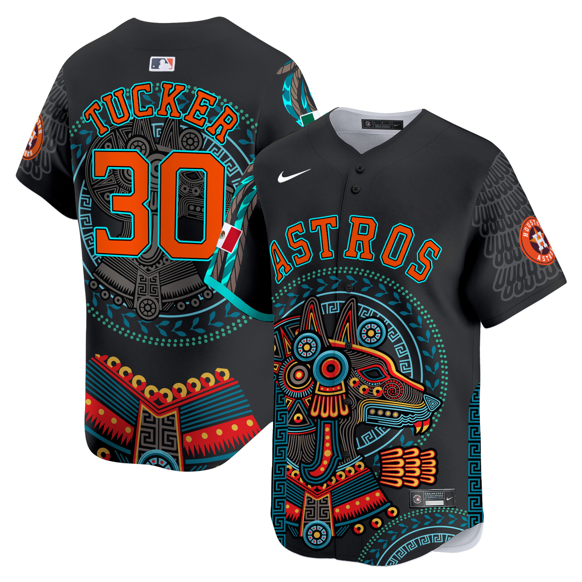 Men Kyle Tucker Houston Astros Mexico Xoloitzcuintle Aztec Vapor Premier Limited Jersey - Printed