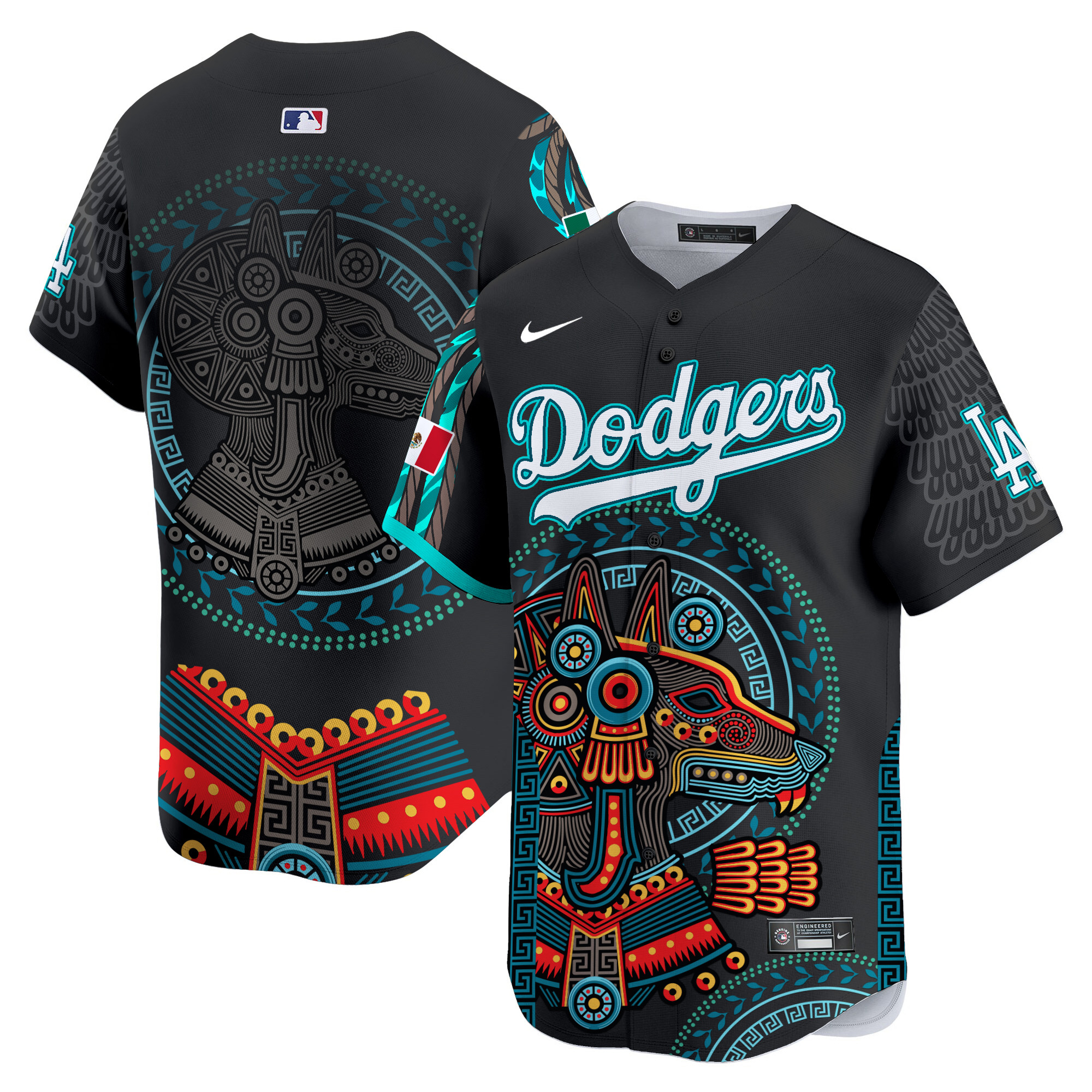 Men Los Angeles Dodgers Mexico Xoloitzcuintle Aztec Vapor Premier Limited Jersey - Printed