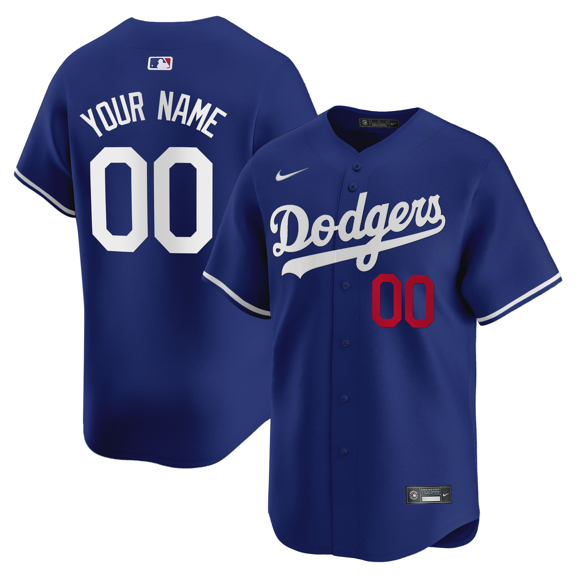 Men Los Angeles Dodgers Vapor Premier Limited Custom Royal Jersey - All Stitched