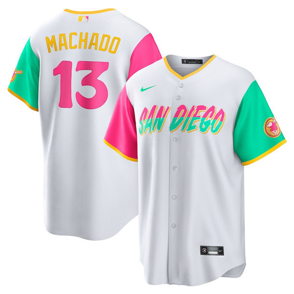 Men Manny Machado San Diego Padres Cool Base "Vibrant" City Connect Jersey 2022 - All Stitched
