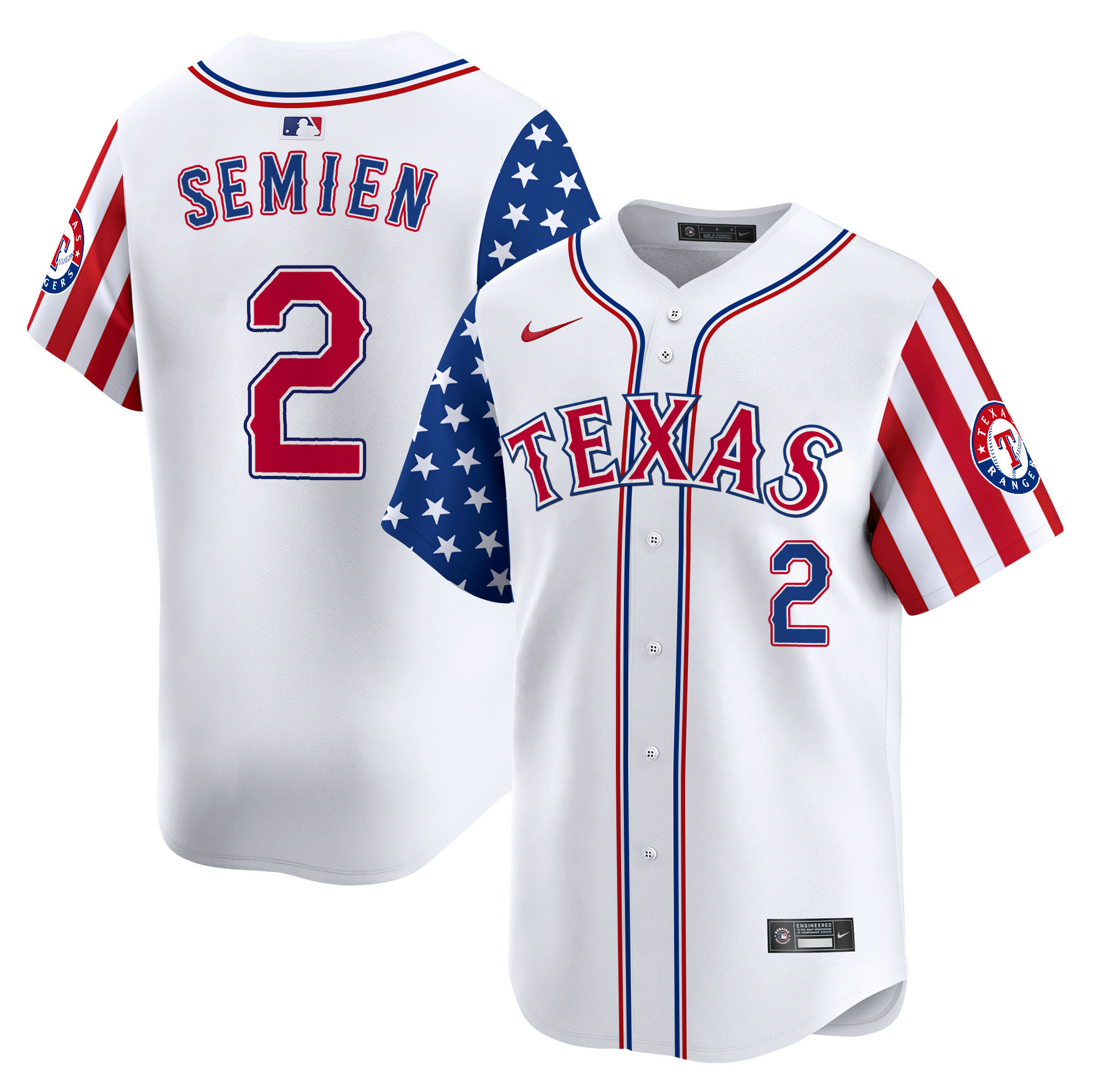 Men Marcus Semien Texas Rangers 2024 Independence Day Vapor Premier Limited Jersey V2 - All Stitched