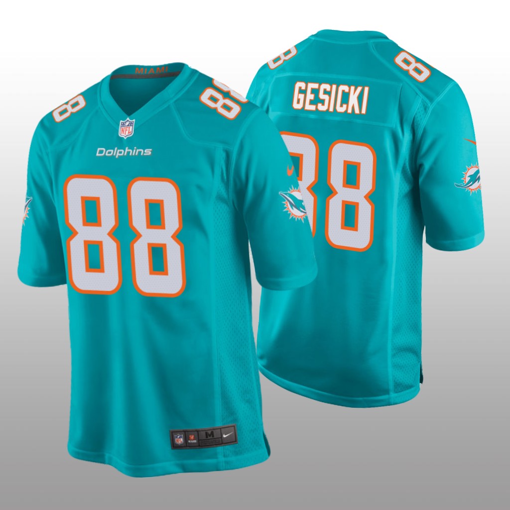 Men Mike Gesicki #88 Miami Dolphins Aqua Game Jersey
