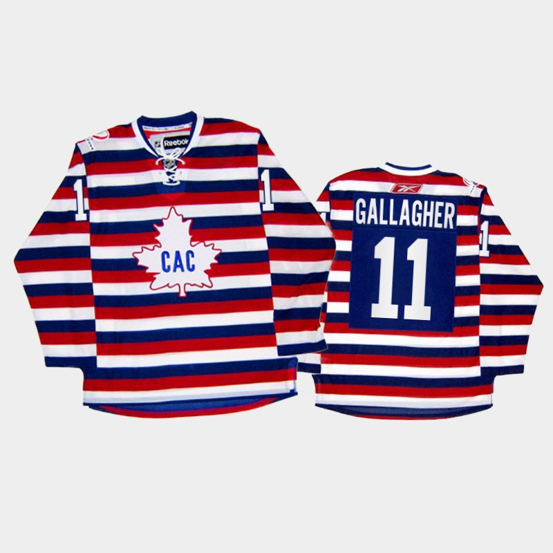 Men Montreal Canadiens Brendan Gallagher #11 100th Anniversary Celebration Red Retro Jersey