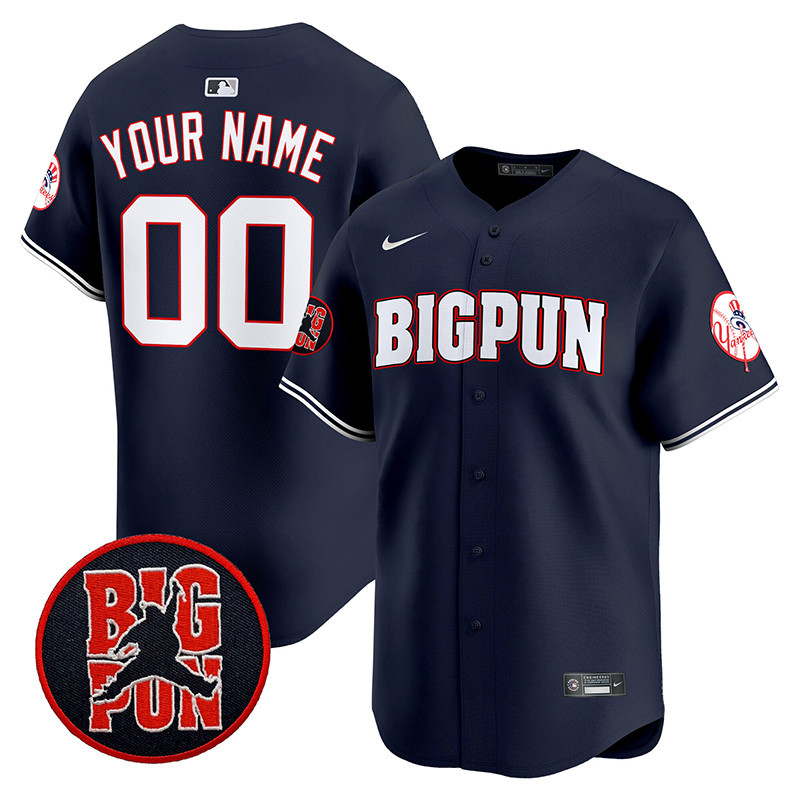 Men New York Yankees Big Pun Vapor Premier Limited Custom Navy Jersey V2 - All Stitched