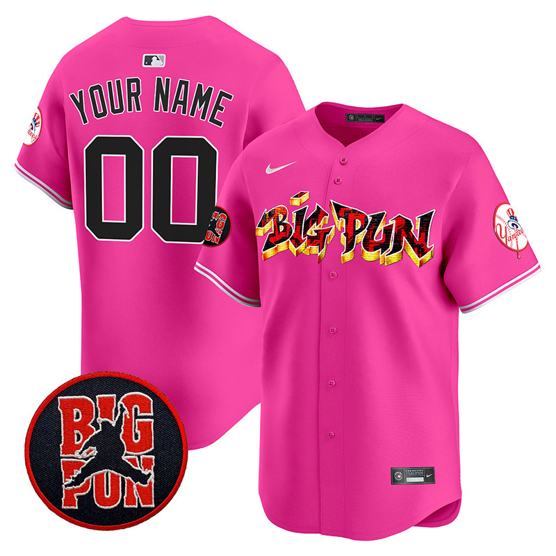 Men New York Yankees Big Pun Vapor Premier Limited Custom Pink Jersey - All Stitched