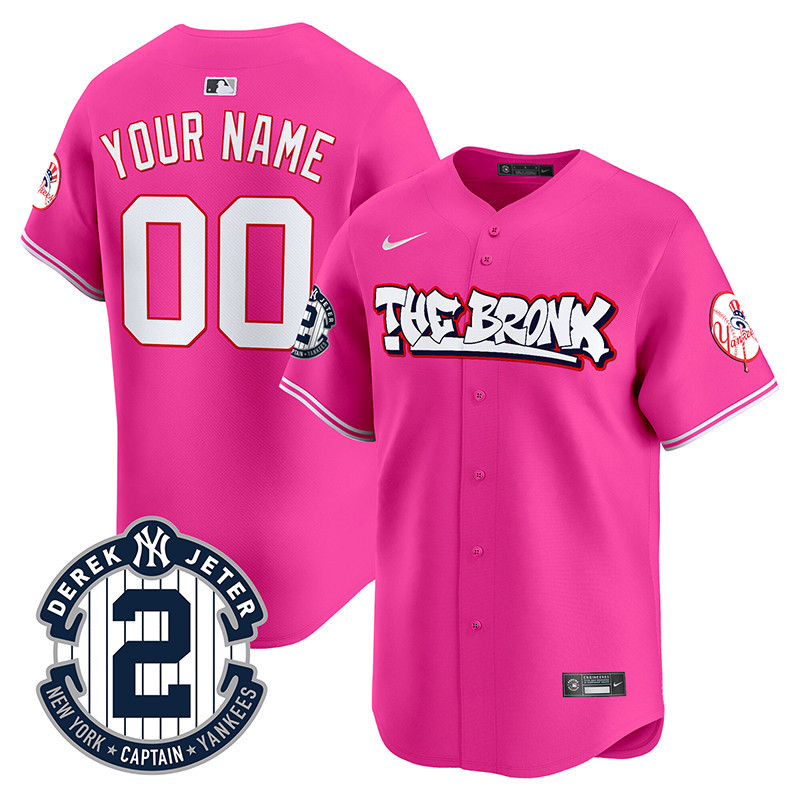 Men New York Yankees The Bronx Graffiti Vapor Premier Limited Custom Pink Jersey V2 - All Stitched