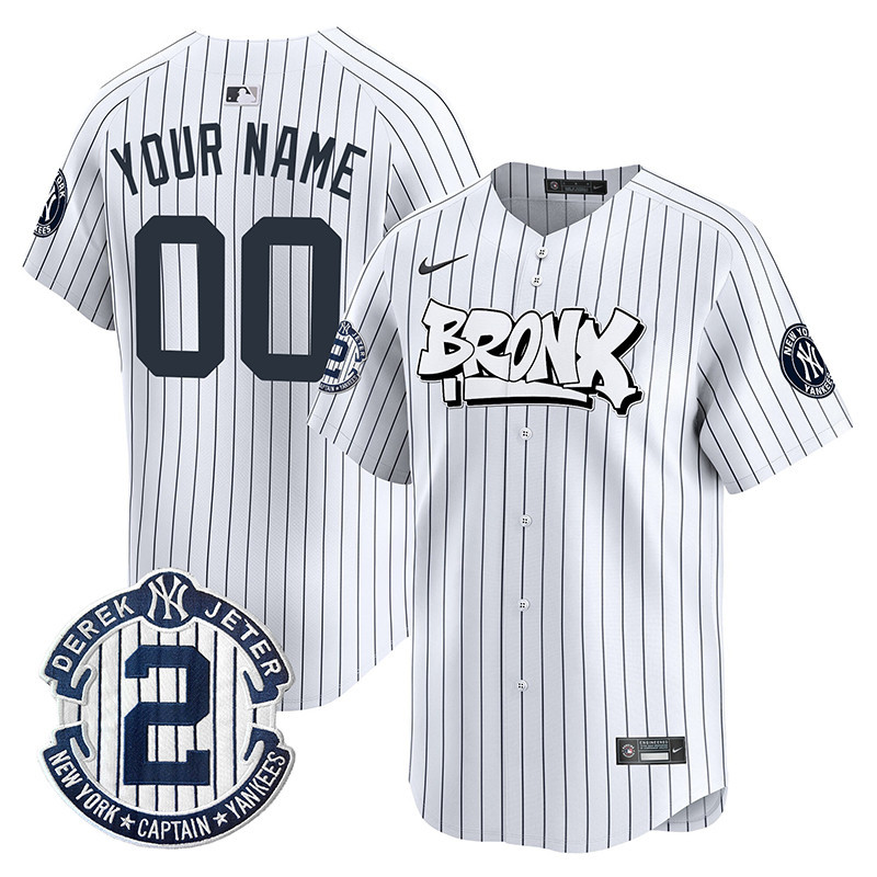 Men New York Yankees The Bronx Graffiti Vapor Premier Limited Custom Pinstripe Jersey V3 - All Stitched