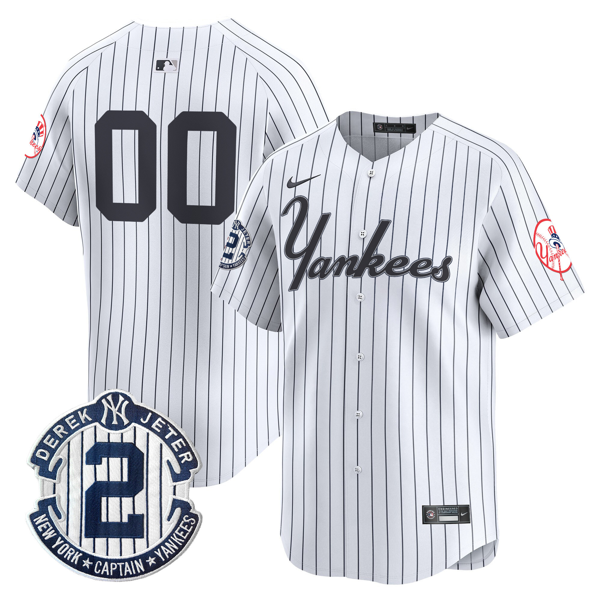 Men New York Yankees Throwback Vapor Premier Limited Custom Pinstripe Jersey V2 - All Stitched