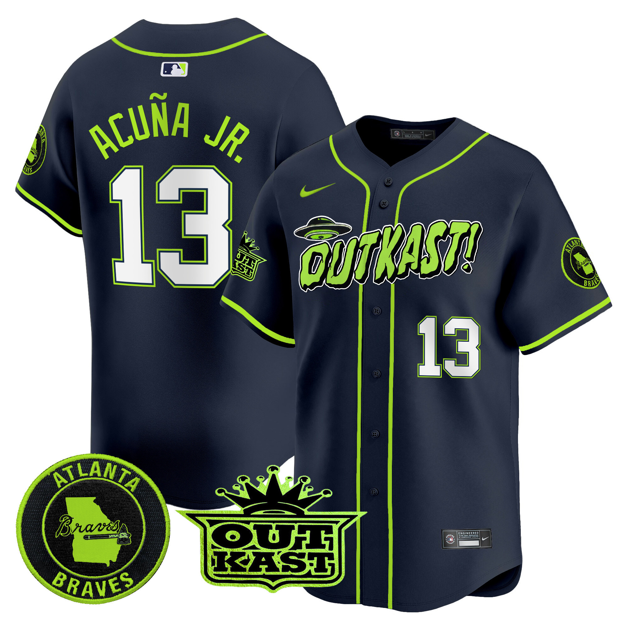 Men Ronald Acuna Jr. Atlanta Braves Atliens Vapor Premier Limited Jersey V3 - All Stitched