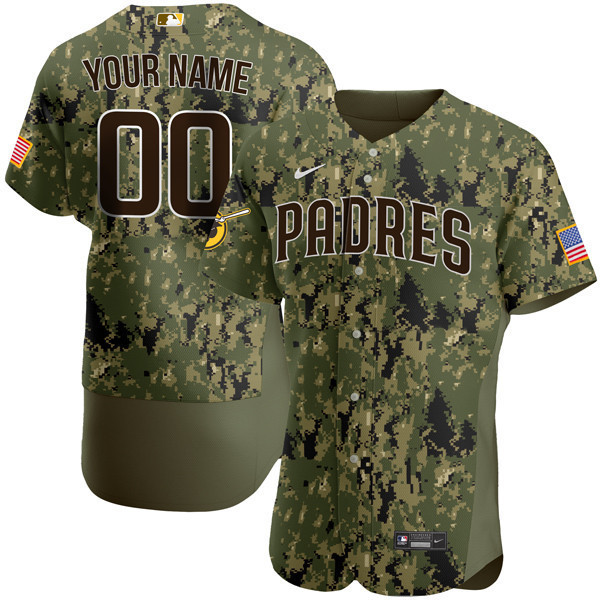 Men San Diego Padres Camouflage Custom Flex Base Jersey - All Stitched