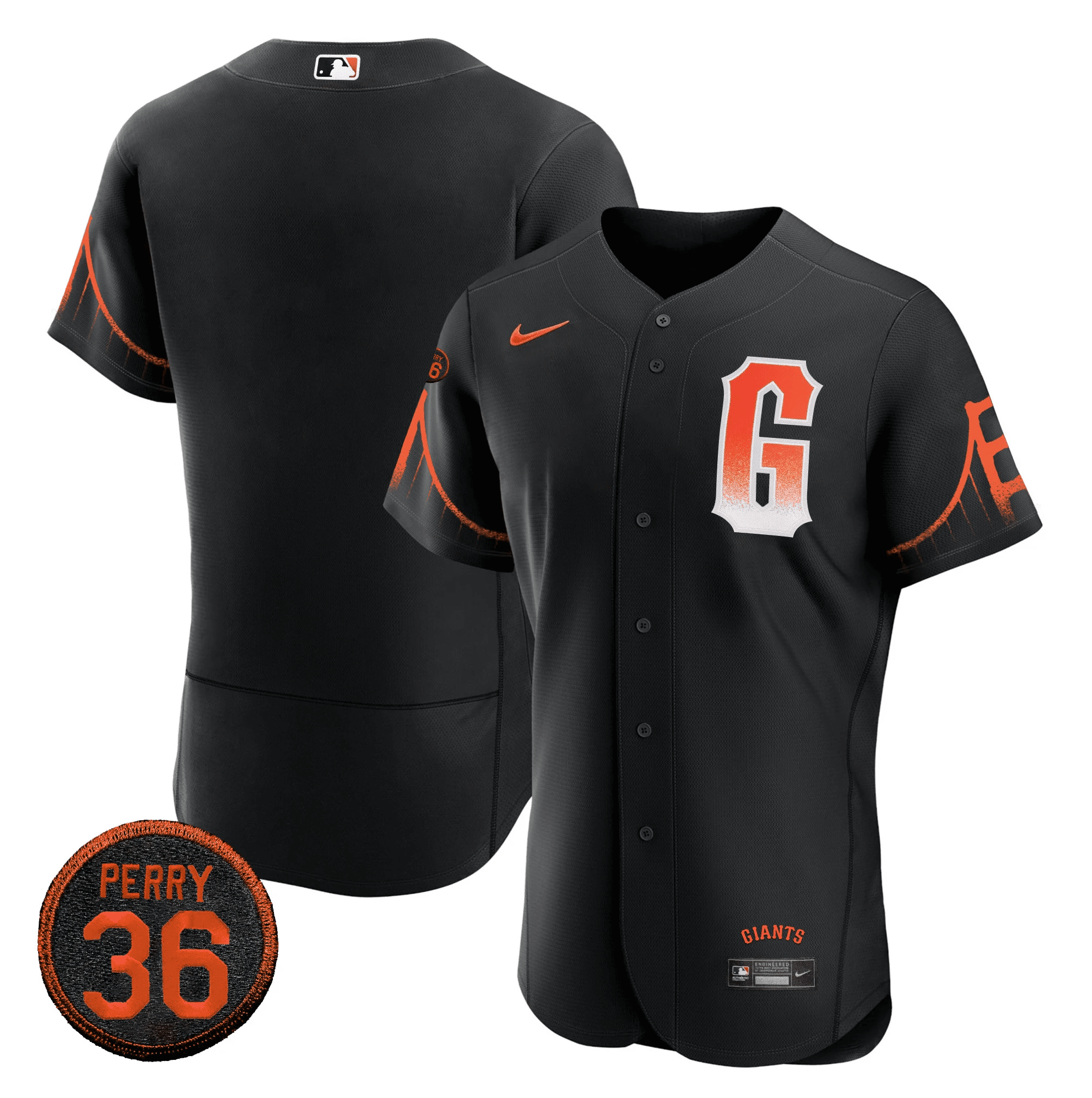 Men San Francisco Giants 2023 Black City Connect #36 Gaylord Perry Patch Jersey - All Stitched