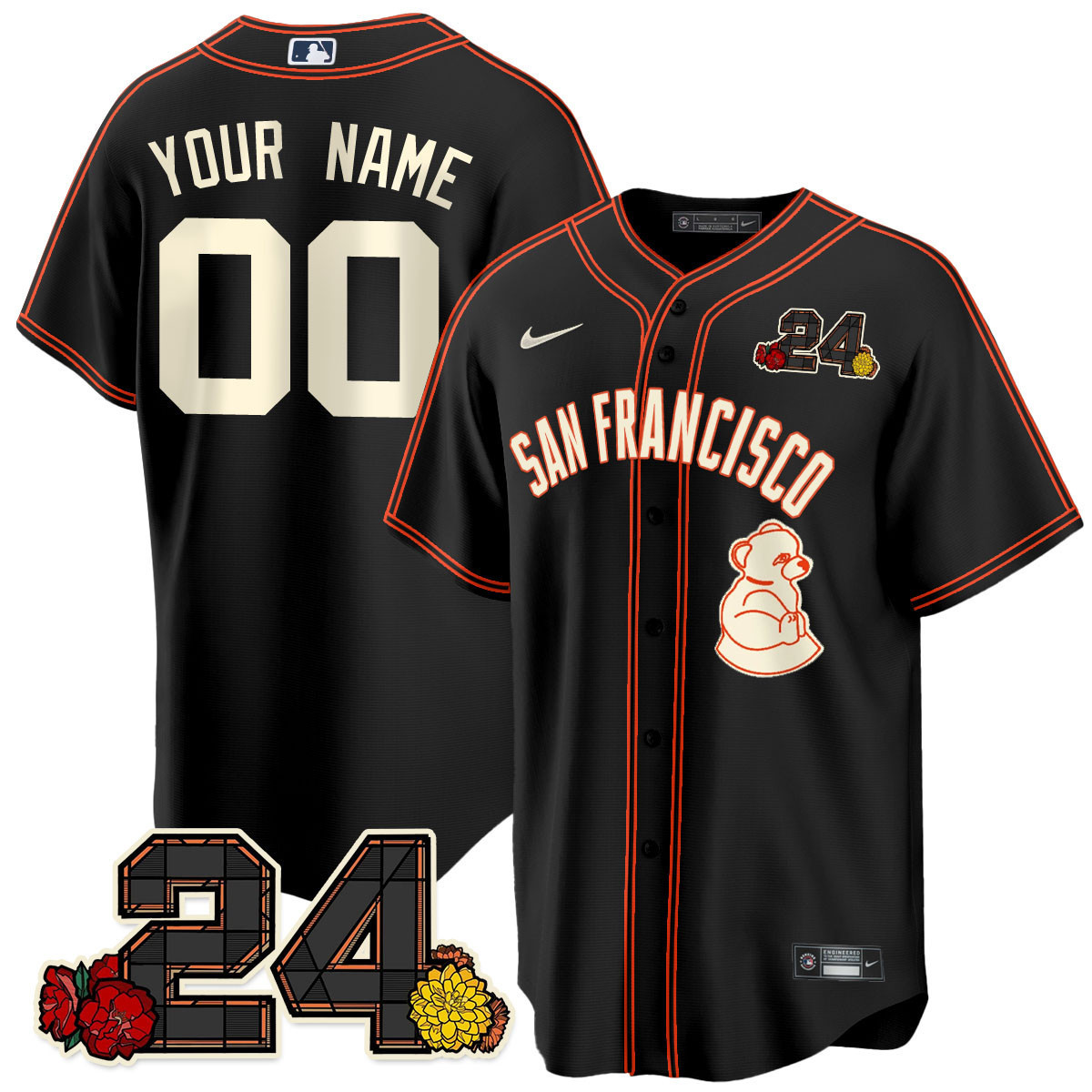 Men San Francisco Giants 2024 Willie Mays Patch Vapor Premier Limited Custom Black Limited Jersey V2 - All Stitched