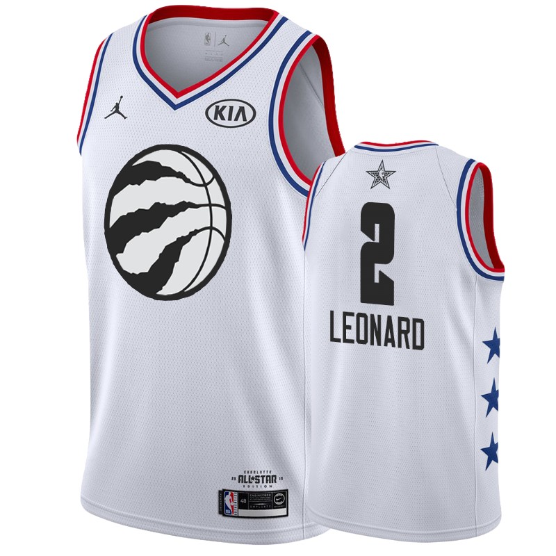 Men Toronto Raptors #2 Kawhi Leonard 2019 All-Star Game Finished Jersey - White