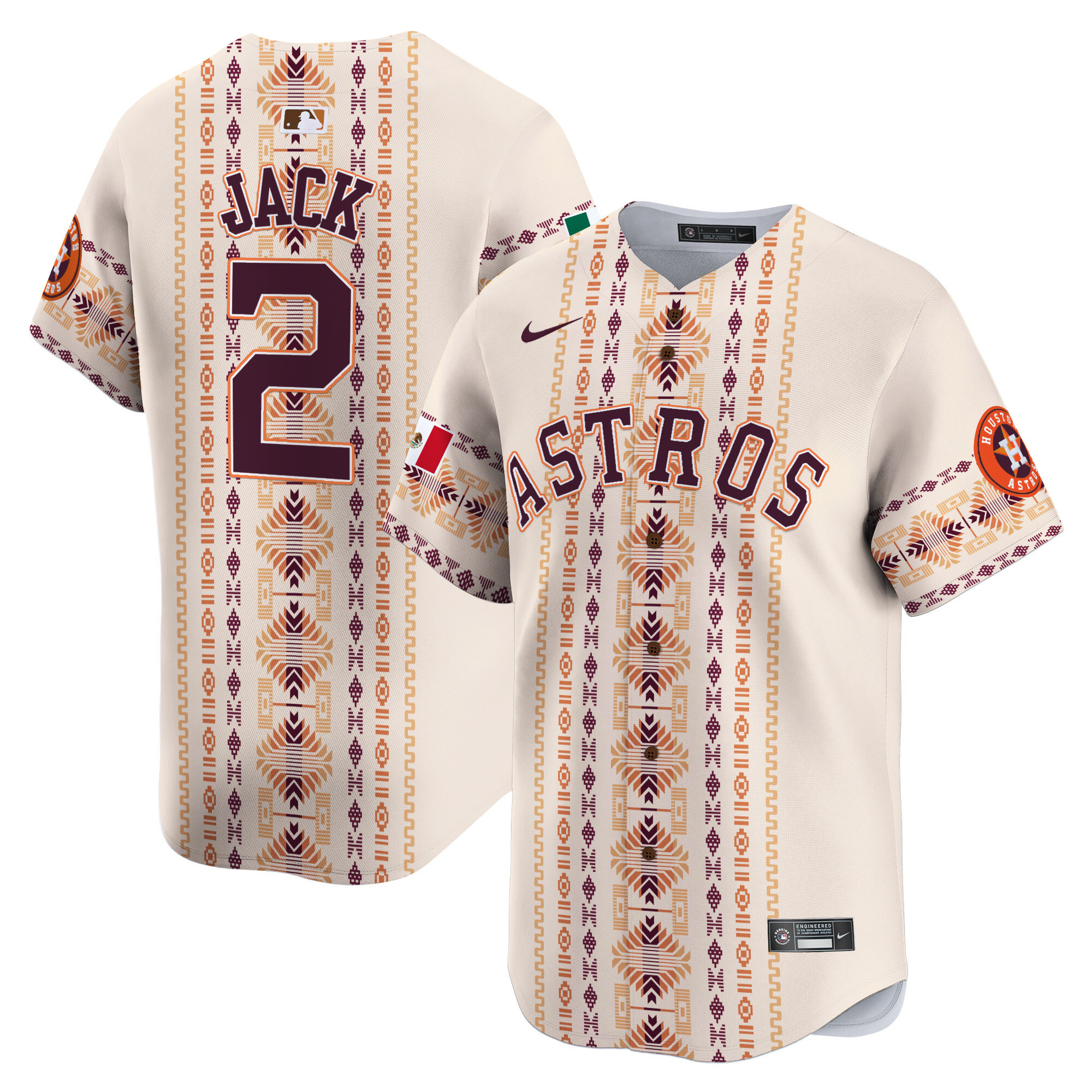 Men Travis Scott Houston Astros Mexico Traditional Style Vapor Premier Limited Jersey - Printed