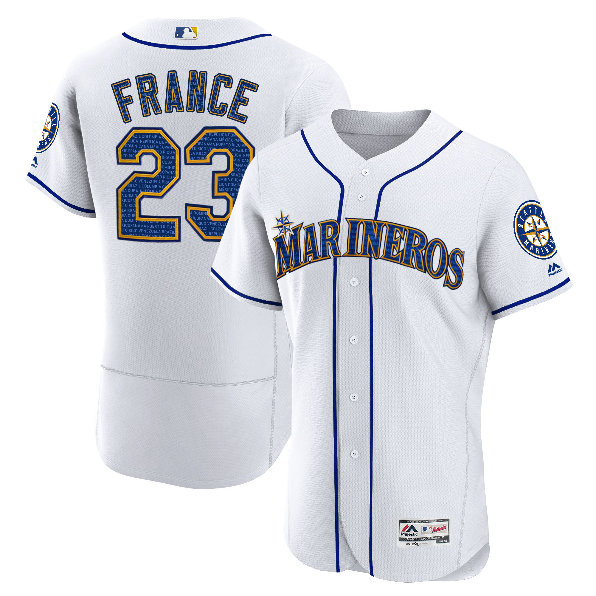 Men Ty France Seattle Marineros Hispanic Heritage Houston Astros Jersey - All Stitched