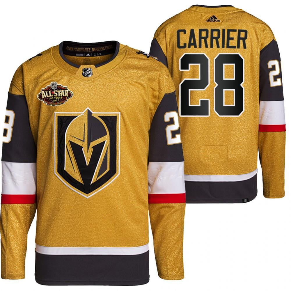 Men Vegas Golden Knights 28 William Carrier Primegreen Gold Stitched Jersey 2022 All-Star Stitched Jersey