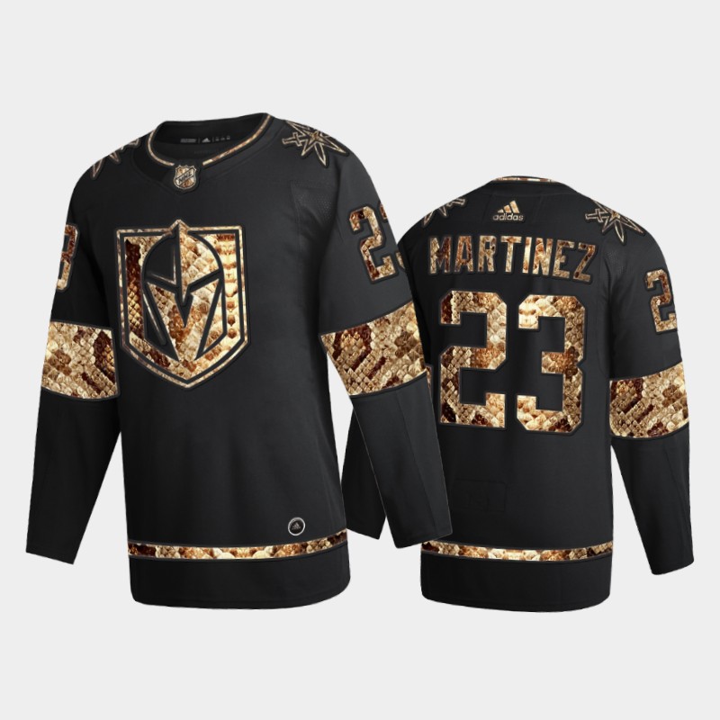 Men Vegas Golden Knights Alec Martinez #23 Python Skin Black 2021 Exclusive Edition Jersey