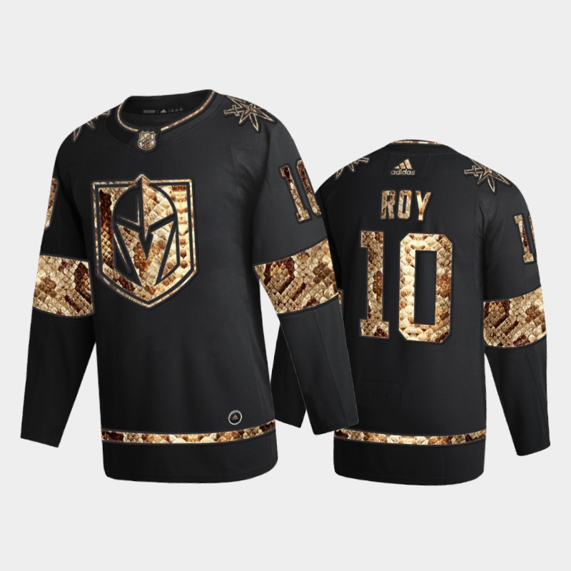 Men Vegas Golden Knights Nicolas Roy #10 Python Skin Black 2021 Exclusive Edition Jersey