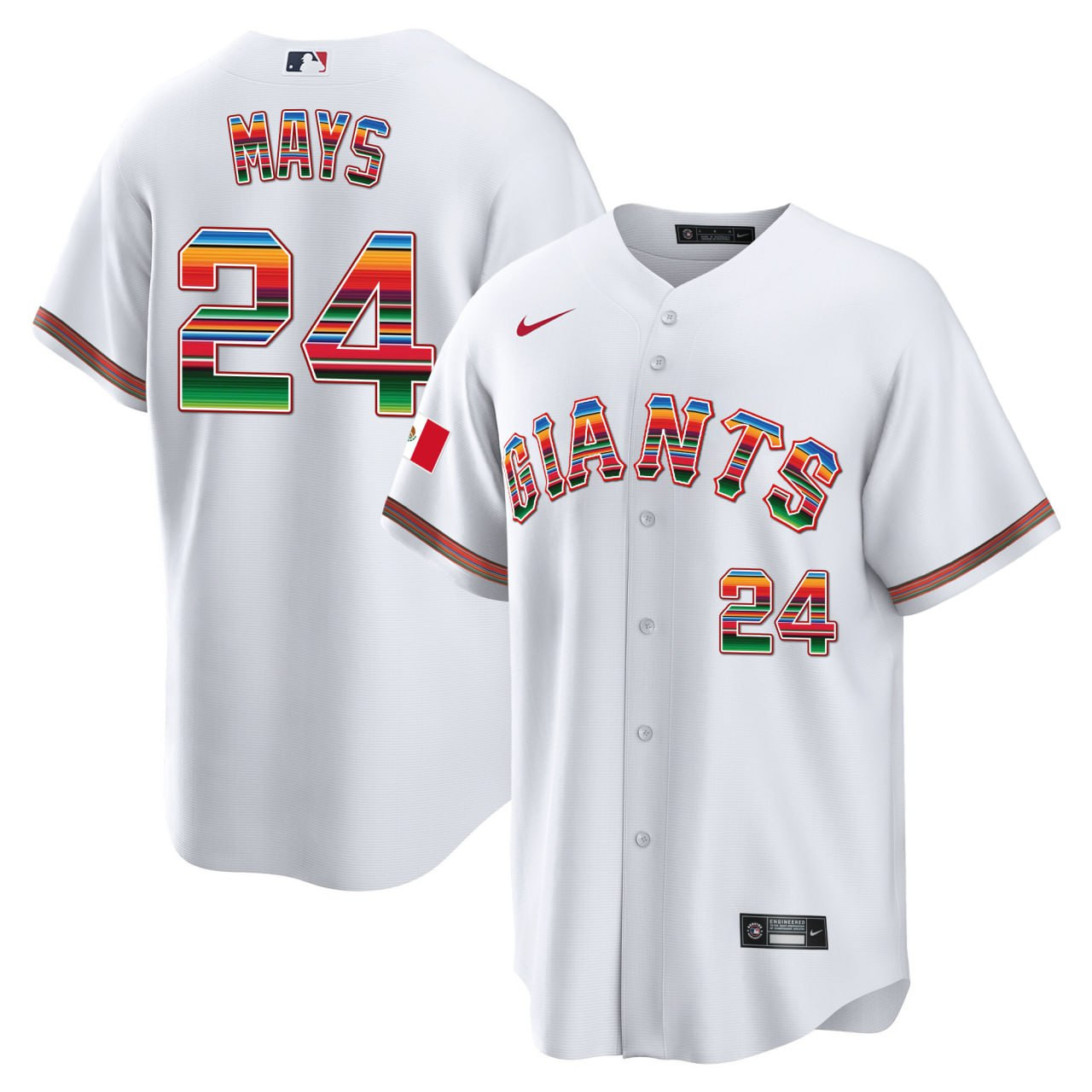 Men Willie Mays San Francisco Giants Mexico Cool Base Limited White Jersey - All Stitched
