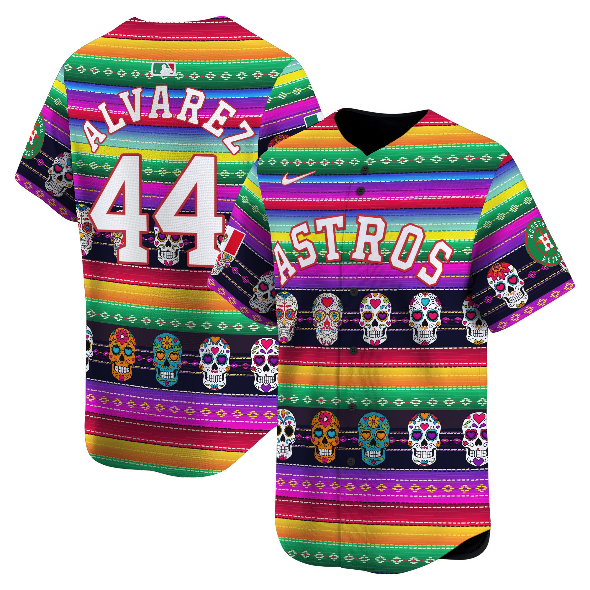 Men Yordan ¡lvarez Houston Astros Mexican Serape Sugar Skull Vapor Premier Limited Jersey - Printed