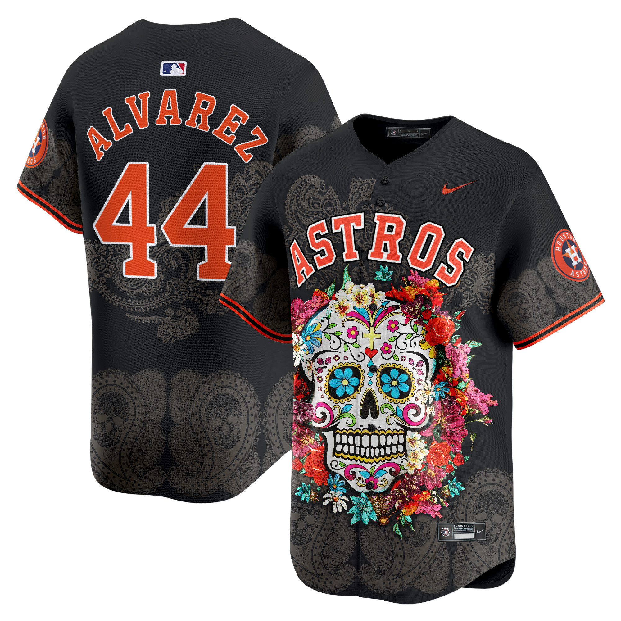 Men Yordan ¡lvarez Houston Astros Mexico Skull Vapor Premier Limited Jersey - Printed
