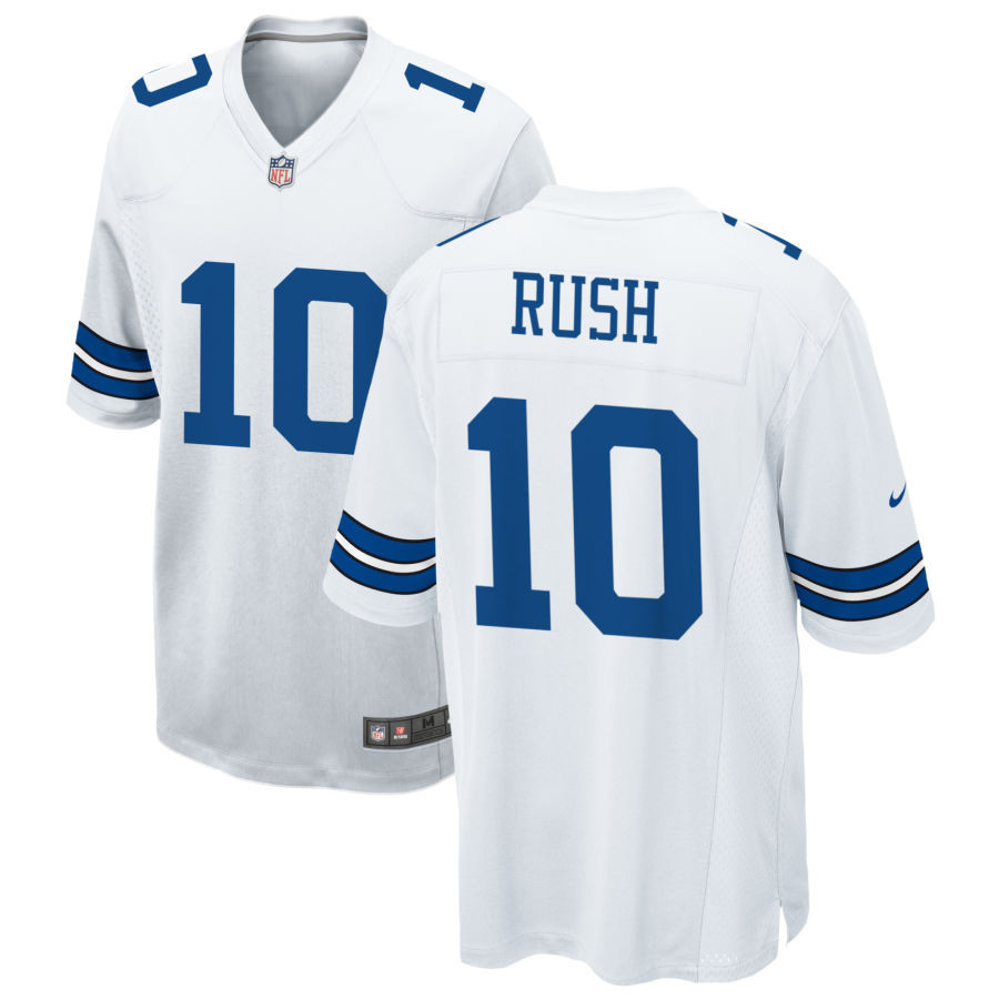 Men's #10 Cooper Rush Dallas Cowboys Collection White Jersey - All Stitched 