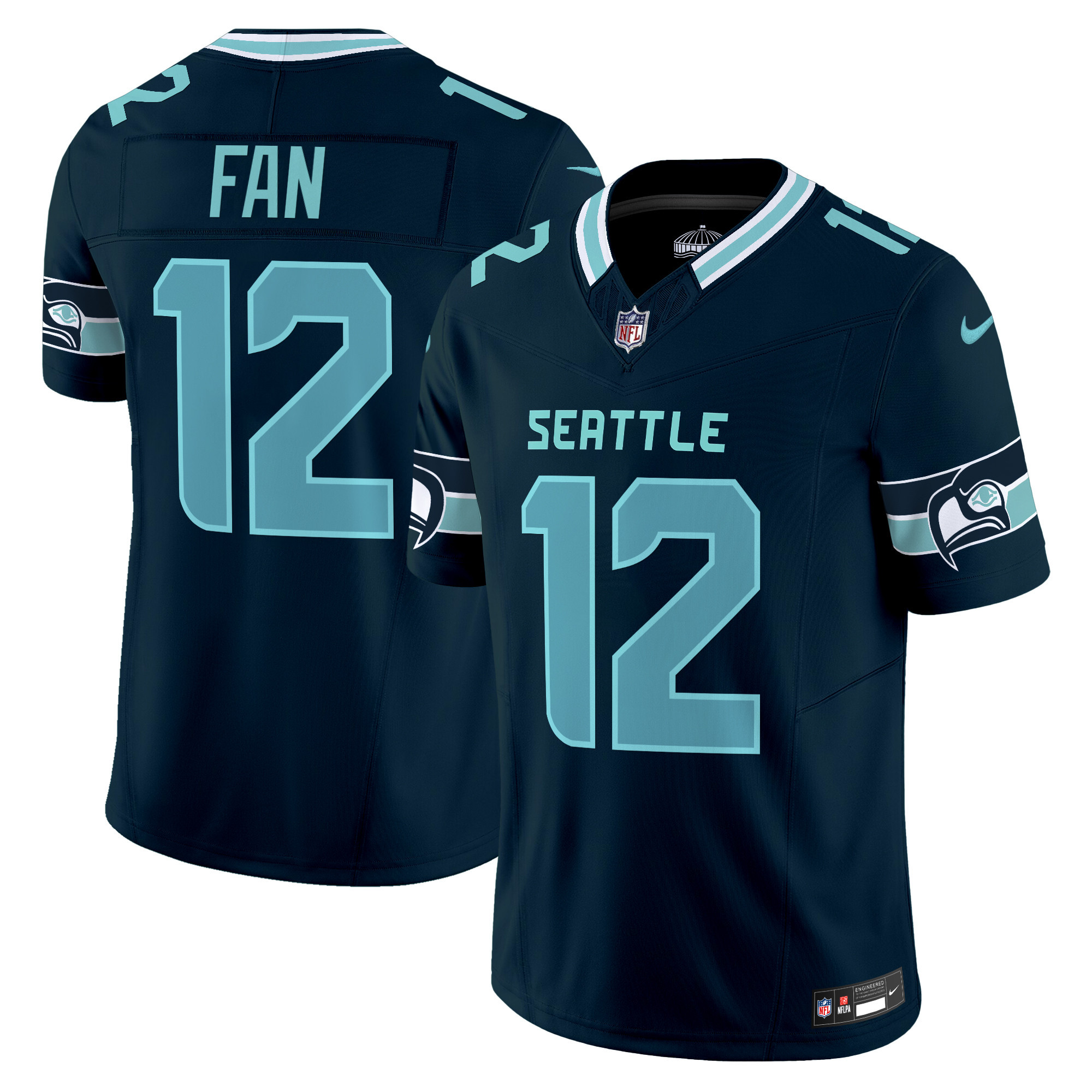 Men's 12Th Fan Seattle Seahawks "Seattle City" Vapor Limited Navy Jersey - All Stitched