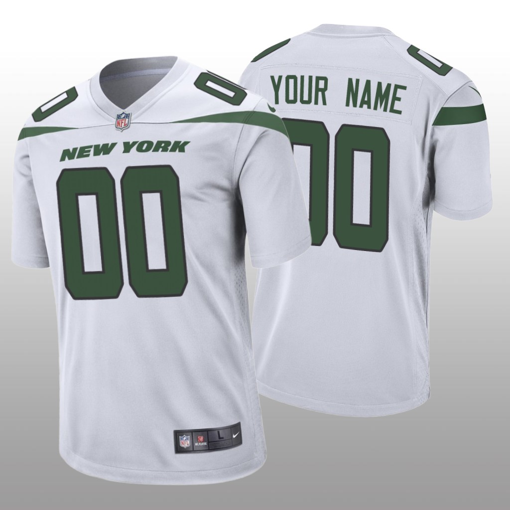 Men's 2019 Custom New York Jets White Game Jersey