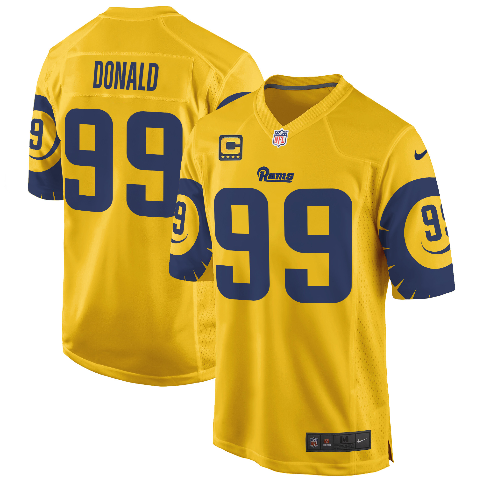 Men's Aaron Donald Los Angeles Rams Special Game Gold Jersey - All Stitched