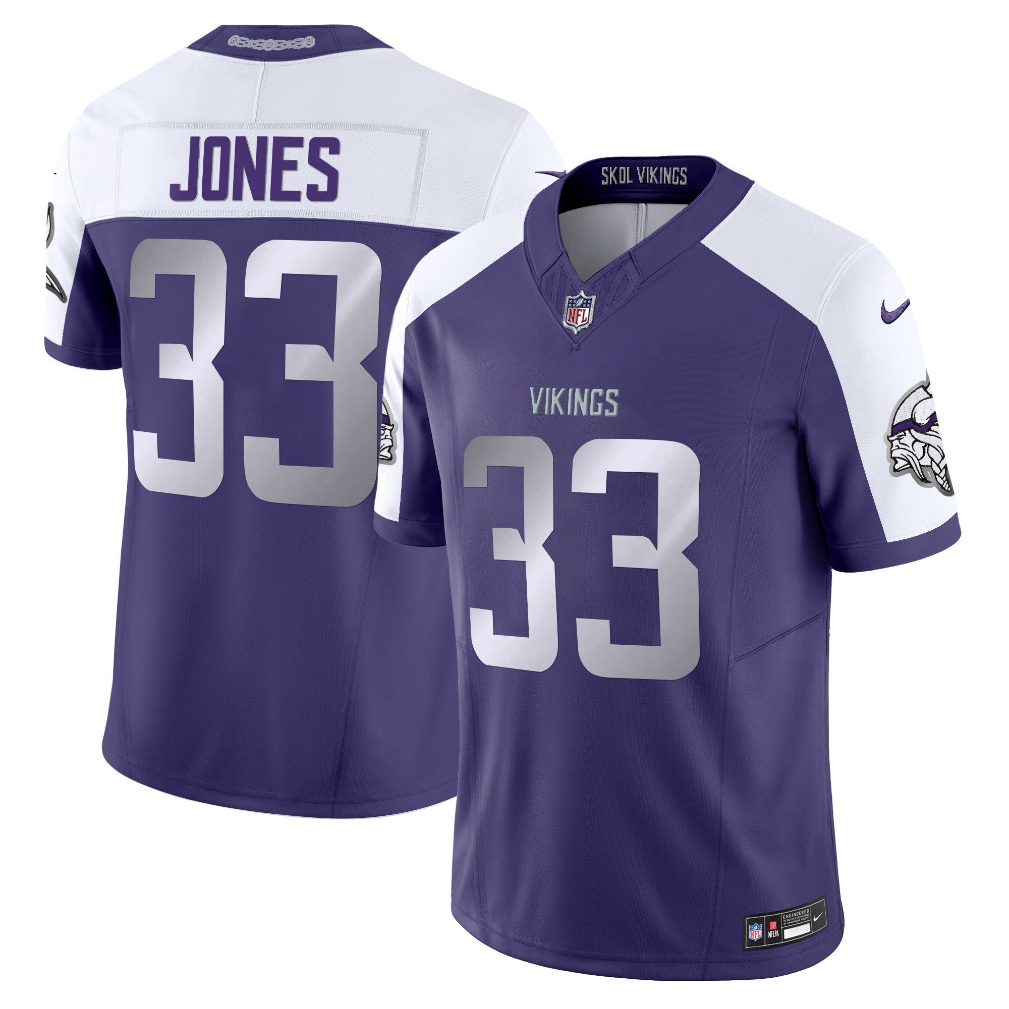 Men's Aaron Jones 2024 Minnesota Vikings Winter Warrior Vapor Limited Purple Alternate Jersey - All Stitched