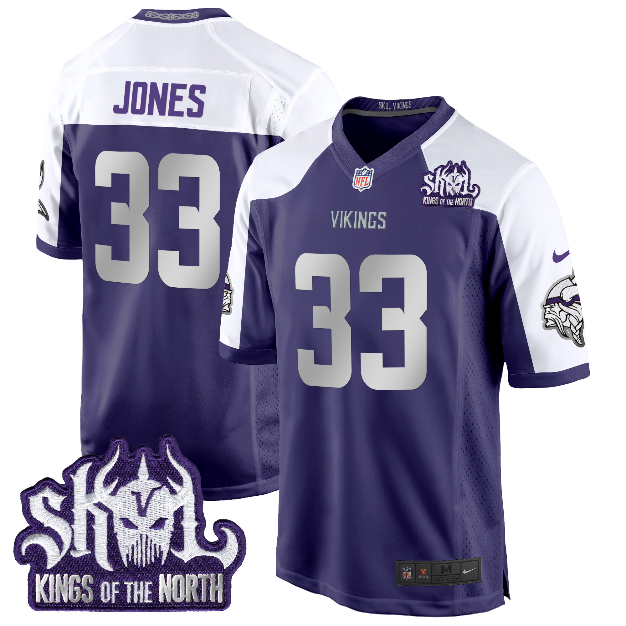 Men's Aaron Jones Minnesota Vikings 2024 Winter Warrior Skol Patch Game Purple Alternate Jersey - All Stitched