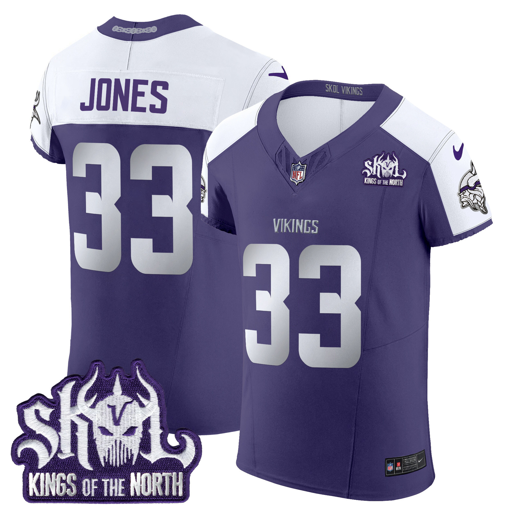 Men's Aaron Jones Minnesota Vikings 2024 Winter Warrior Skol Patch Vapor Elite Purple Alternate Jersey - All Stitched