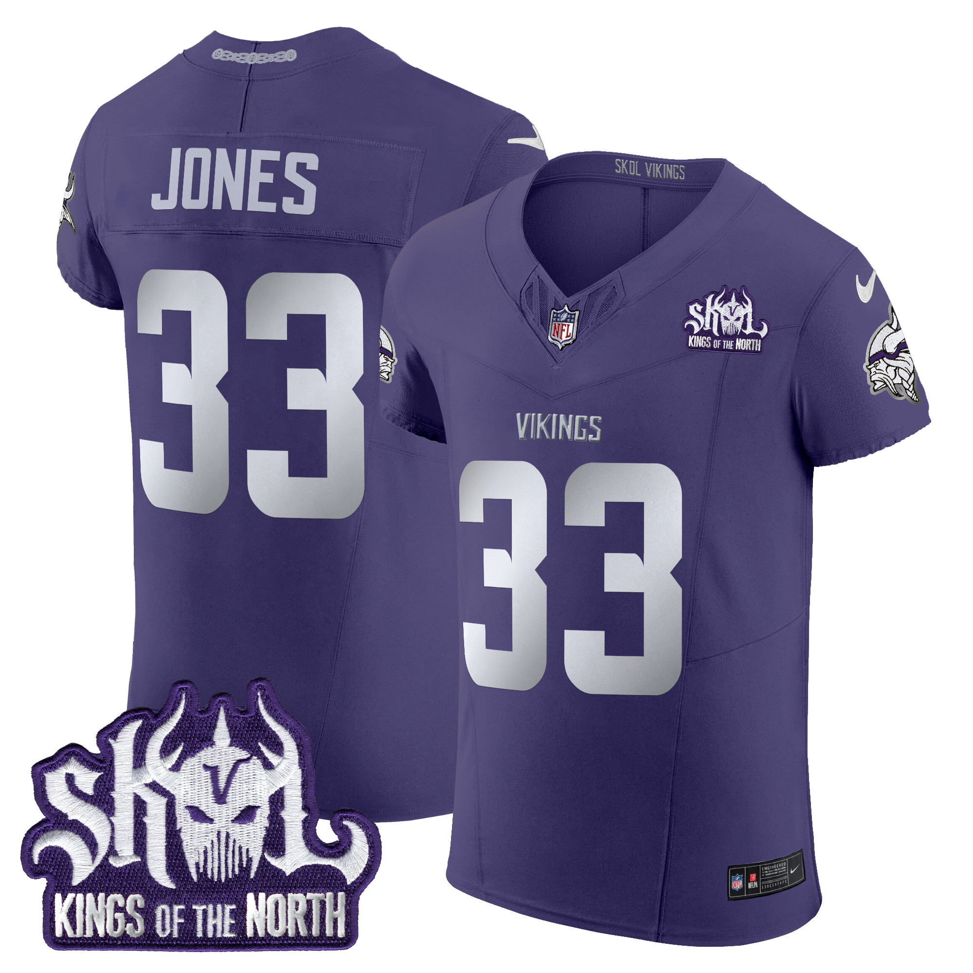 Men's Aaron Jones Minnesota Vikings 2024 Winter Warrior Skol Patch Vapor Elite Purple Jersey - All Stitched