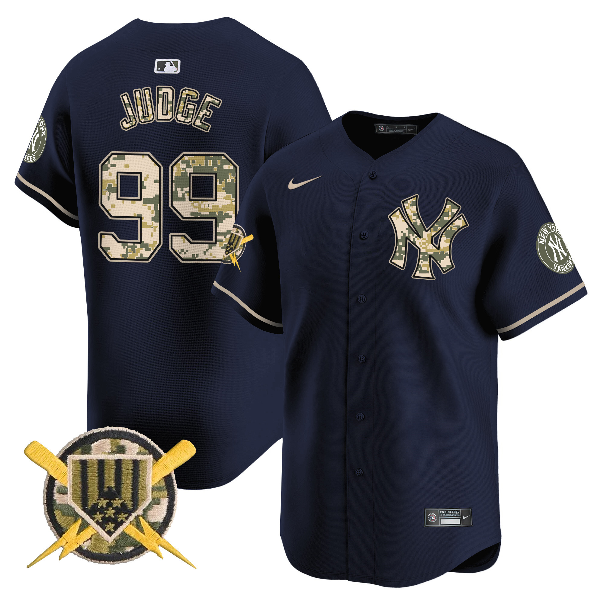 Men's Aaron Judge New York Yankees Armed Forces Day Vapor Premier Limited Navy Jersey - All Stitched